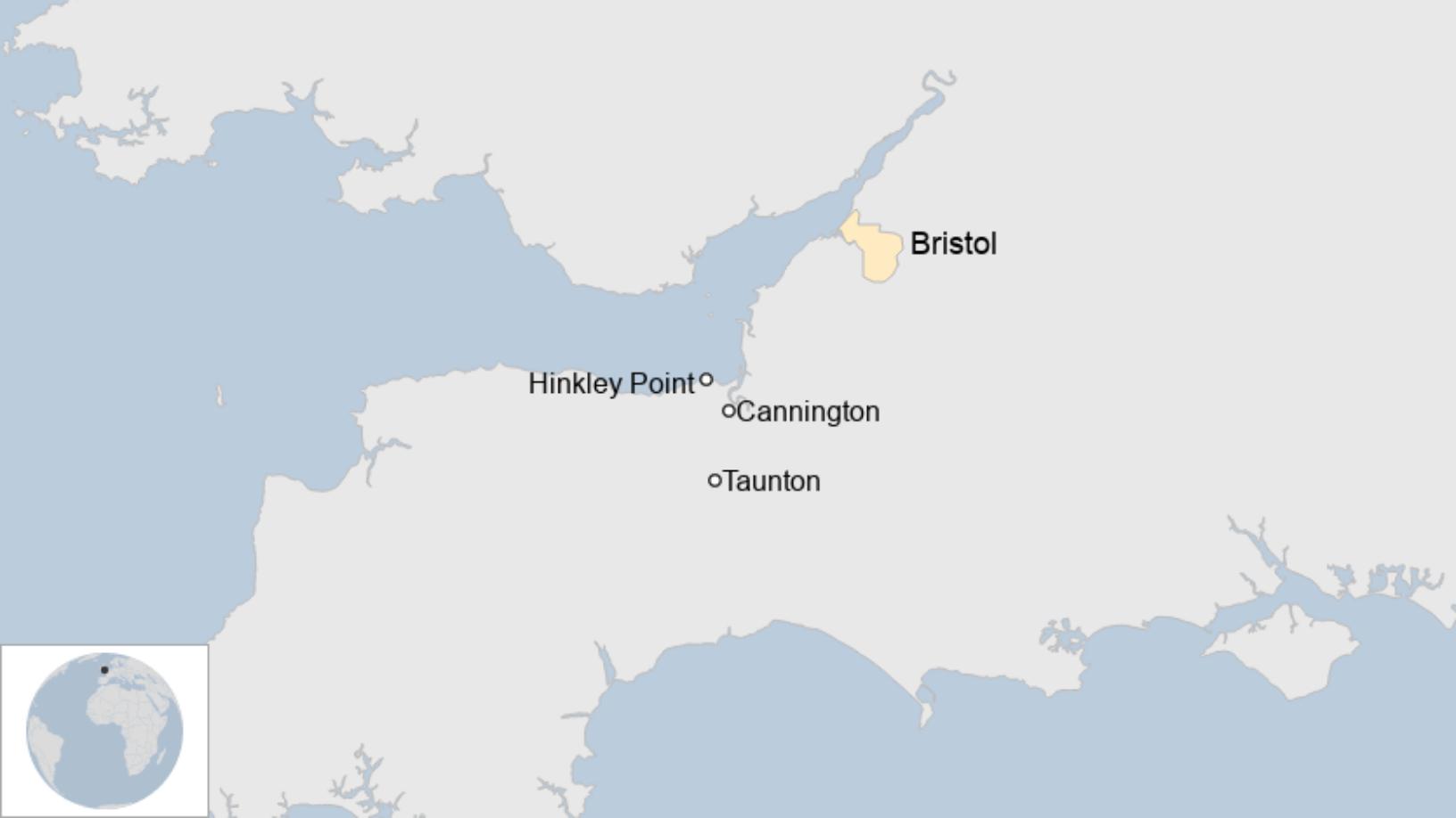 Map: South West England - and the location of a bus crash