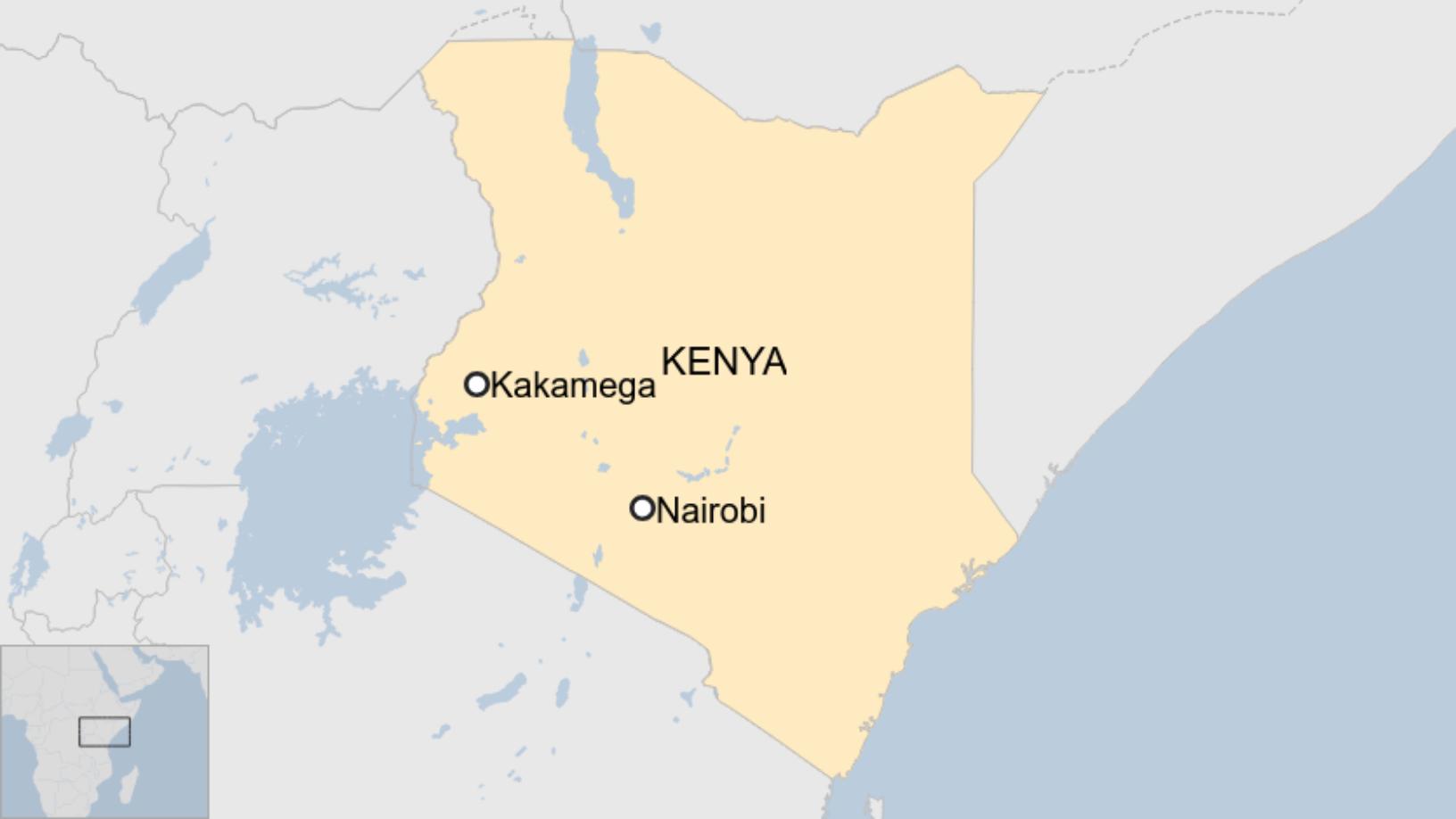 Map: A map showing where Kakamega is in Kenya
