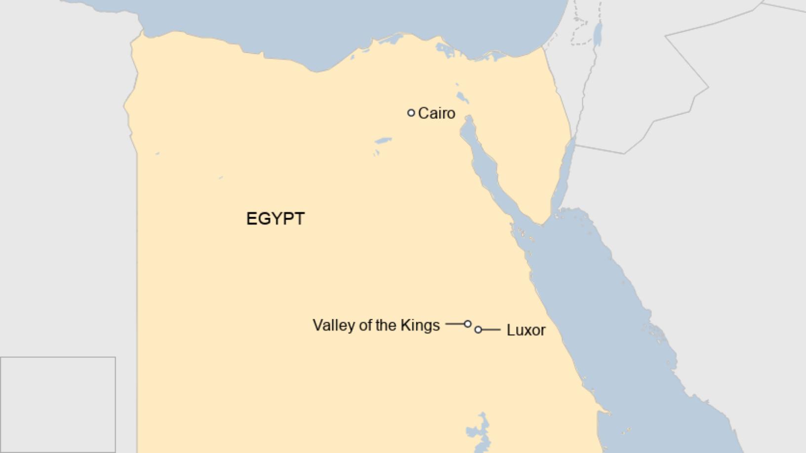 Map: A map showing where Luxor is in Egypt.