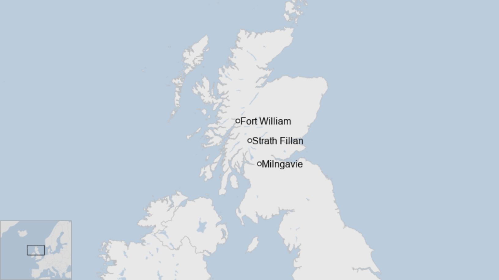 Map: Strathfillan wigwams are found on the West Highland Way
