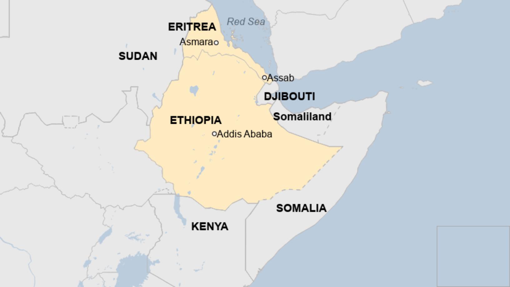 Map: Map of Ethiopia and Eritrea