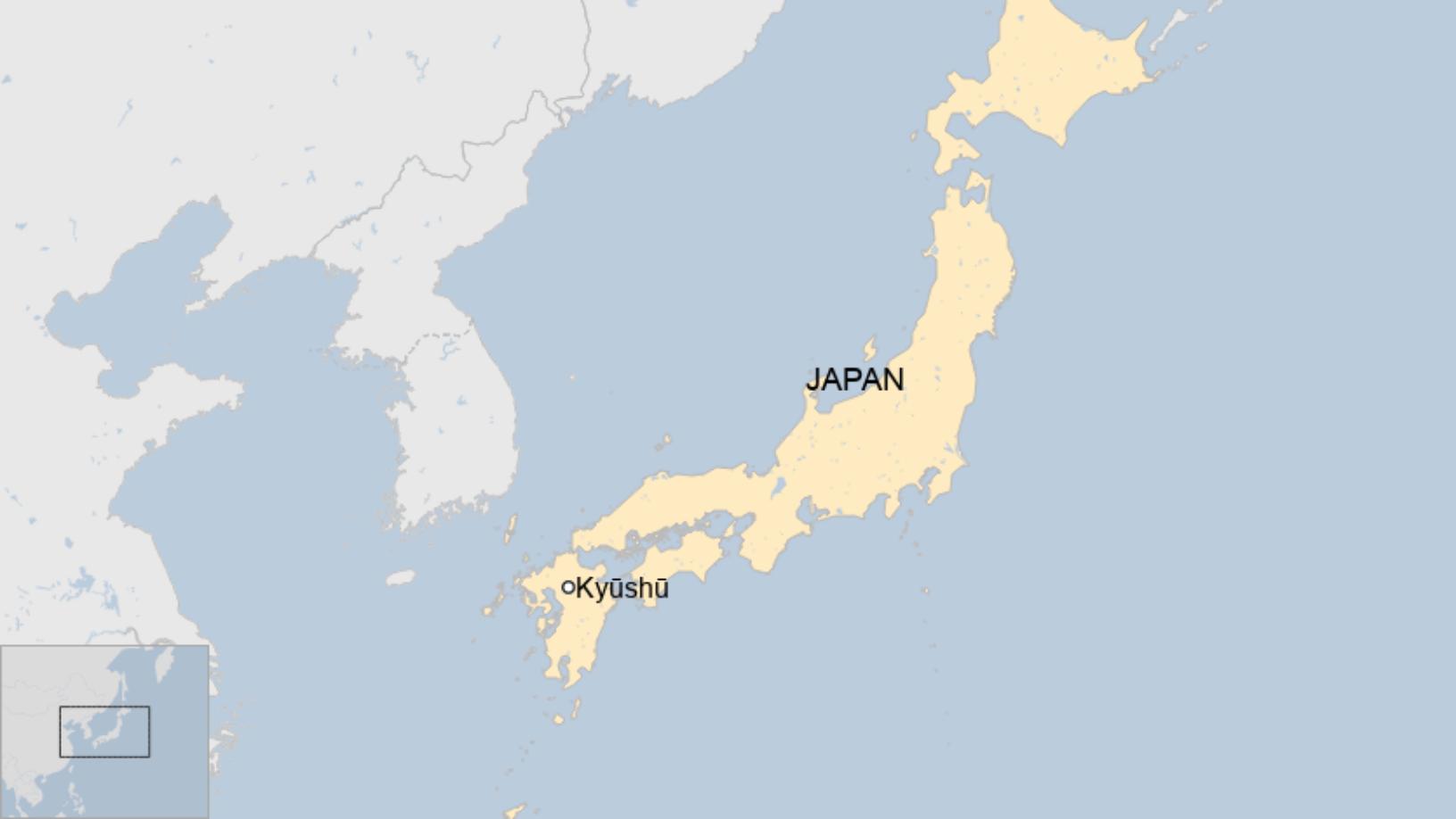 Map: A map of Kyushu, Japan