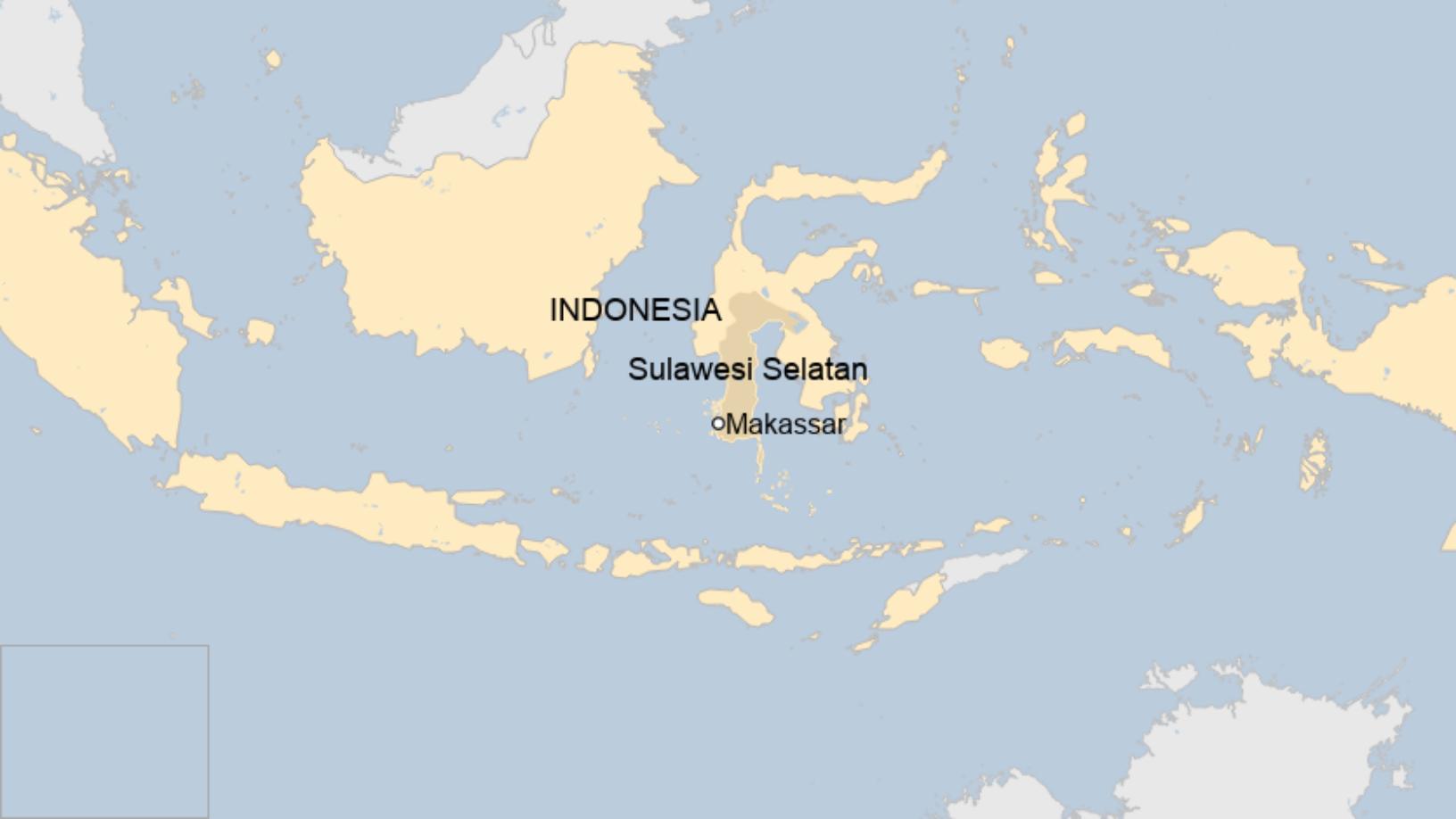 Map: A map showing where Makassar is in Indonesia.