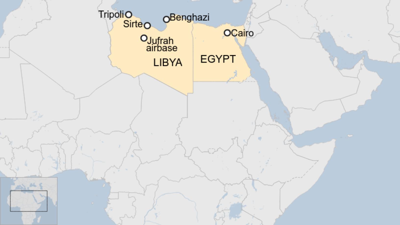 Map: Libya and Egypt 