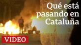 Barricada en protestas de Cataluña