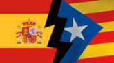 Composición de banderas española y catalana