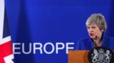 Theresa May giving press conference following the last European Council summit