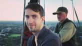 Phillip Hancock in a hot air balloon