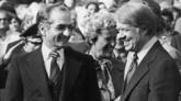 El Sha Mohammad Reza Pahlovi y Jimmy Carter durante una visita del dirigente iraní a Washington.