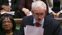 Labour leader Jeremy Corbyn says the prime minister is in "deep denial" and must change her red lines over a Brexit deal.