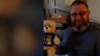 Father with teddy bear