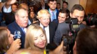 People were queuing for hours to hear Mr Johnson attack Theresa May's Brexit plan.