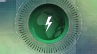 globe with electricity symbol