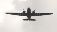 flypast over Horse Guards Parade in London by a Dakota airplane marking the 70th anniversary of VJ Day
