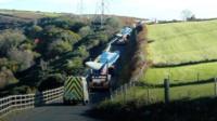 Turbine parts being transported