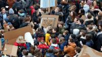Young people skip school to protest