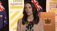 Jacinda Ardern reacting to an earthquake
