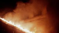 Fire on Britannia Bridge