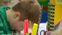 A boy in a classroom