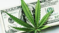 Cannabis leaf on US banknote