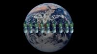 Bottle crossing the span of the planet Earth
