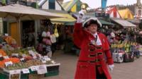 A town crier took to the streets of Norwich ahead of the local council elections on 3 May.