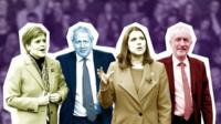Sturgeon, Johnson, Swinson and Corbyn
