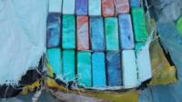 Bales of cocaine on the ship