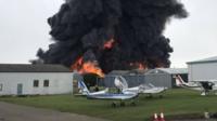 Fire at Sywell Aerodrome