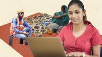 Pictures of workers in different professions in India
