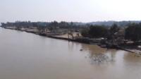 Thousands of people still live on the Indian island, which has shrunk in size to just 4.5 sq km.
