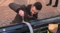 Man filmed on Instagram removing device on park bench
