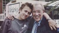 Miles and father Sir David Frost
