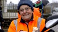 Woman with Welsh flag
