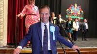 Найджел Фарадж после объявления об избрании в Европарламент