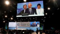 COP24 President Michal Kurtyka speaks during a final session of the COP24 U.N. Climate Change Conference 2018 in Katowice, Polan