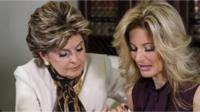 Attorney Gloria Allred, left, comforts Summer Zervos