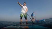 Paddleboarding on the English Channel