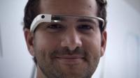 A man wearing Google Glass