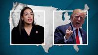 Alexandria Ocasio-Cortez and President Donald Trump