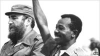 Haile Mariam Mengistu (r), with Fidel Castro