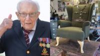 Captain Sir Tom and upholstered uniform chair