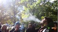 Cannabis users celebrate legalisation at Trinity Bellwoods Park in downtown Toronto