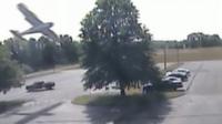 Plane approaching tree