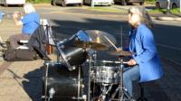 Brecon band practising