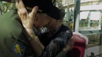 KT Robbins and Jeannine Pierson née Ganaye embracing