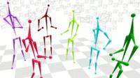 A computer graphc showing motion capture