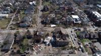 Tornado damage.