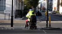 Man on mobility scooter