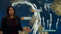 Storm Barbara weather forecast